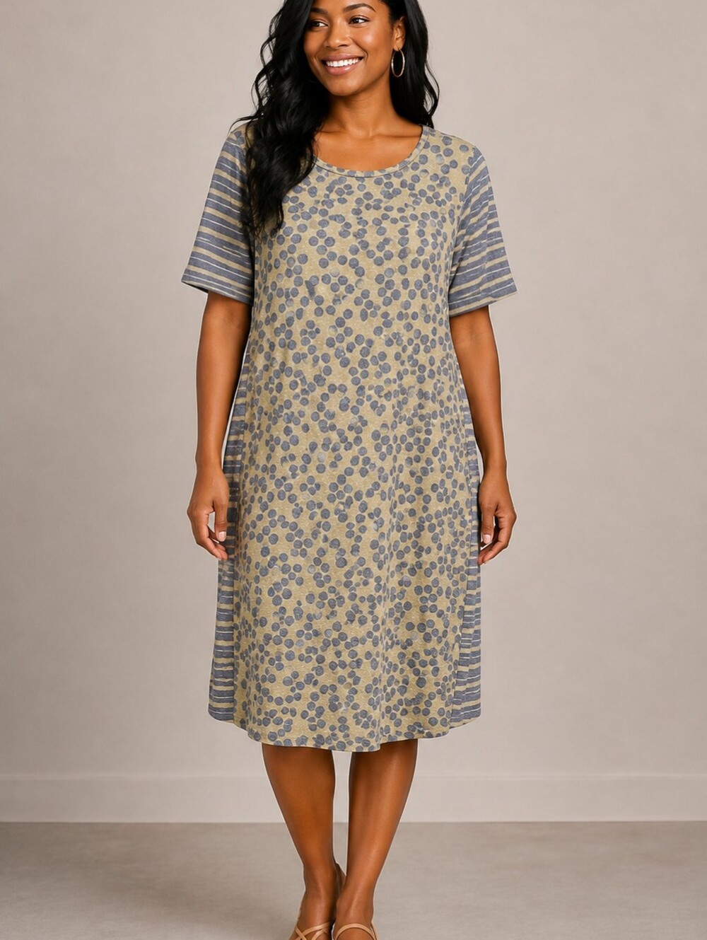 LuLaRoe Julia Polka Dot Short Sleeve Midi Dress Sz 2X - NWT